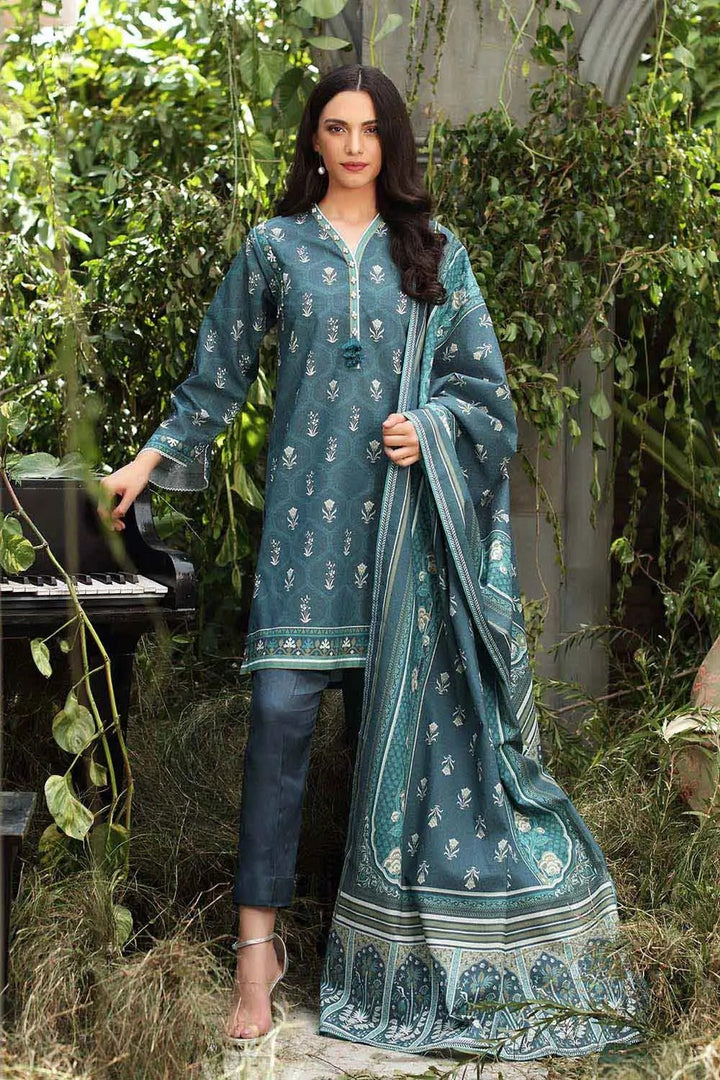 GUL AHMED 3PC UNSTITCHED DIGITAL PRINTED KARANDI SHAWL SUIT AY-12037 B