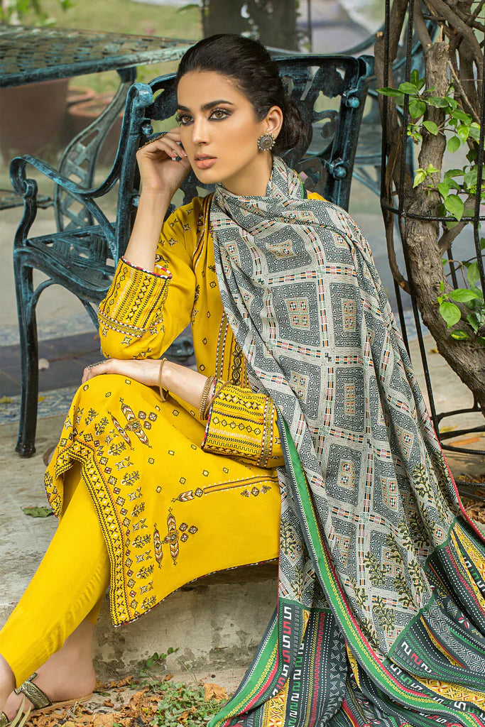 Lakhnay 3Pc Embroidered Unstitched Winter Collection