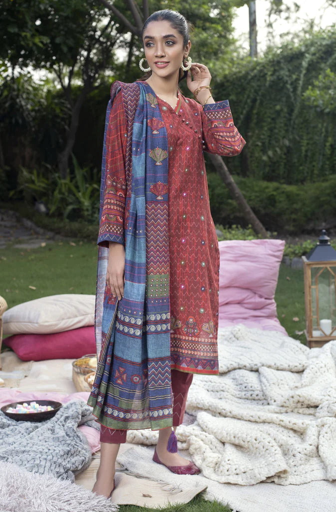 Lakhnay 3 Piece Unstitched Printed Soft Khaddar KPW-511