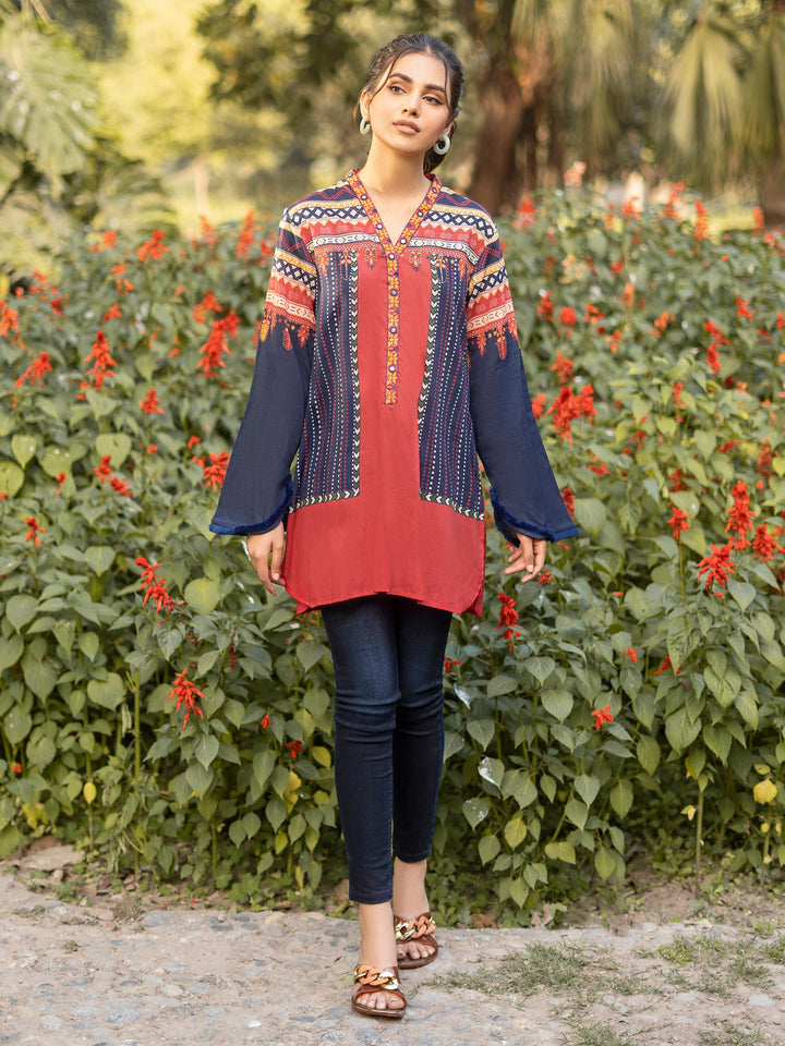 Rust Embroidered Lawn Shirt LELS-5 by Limelight