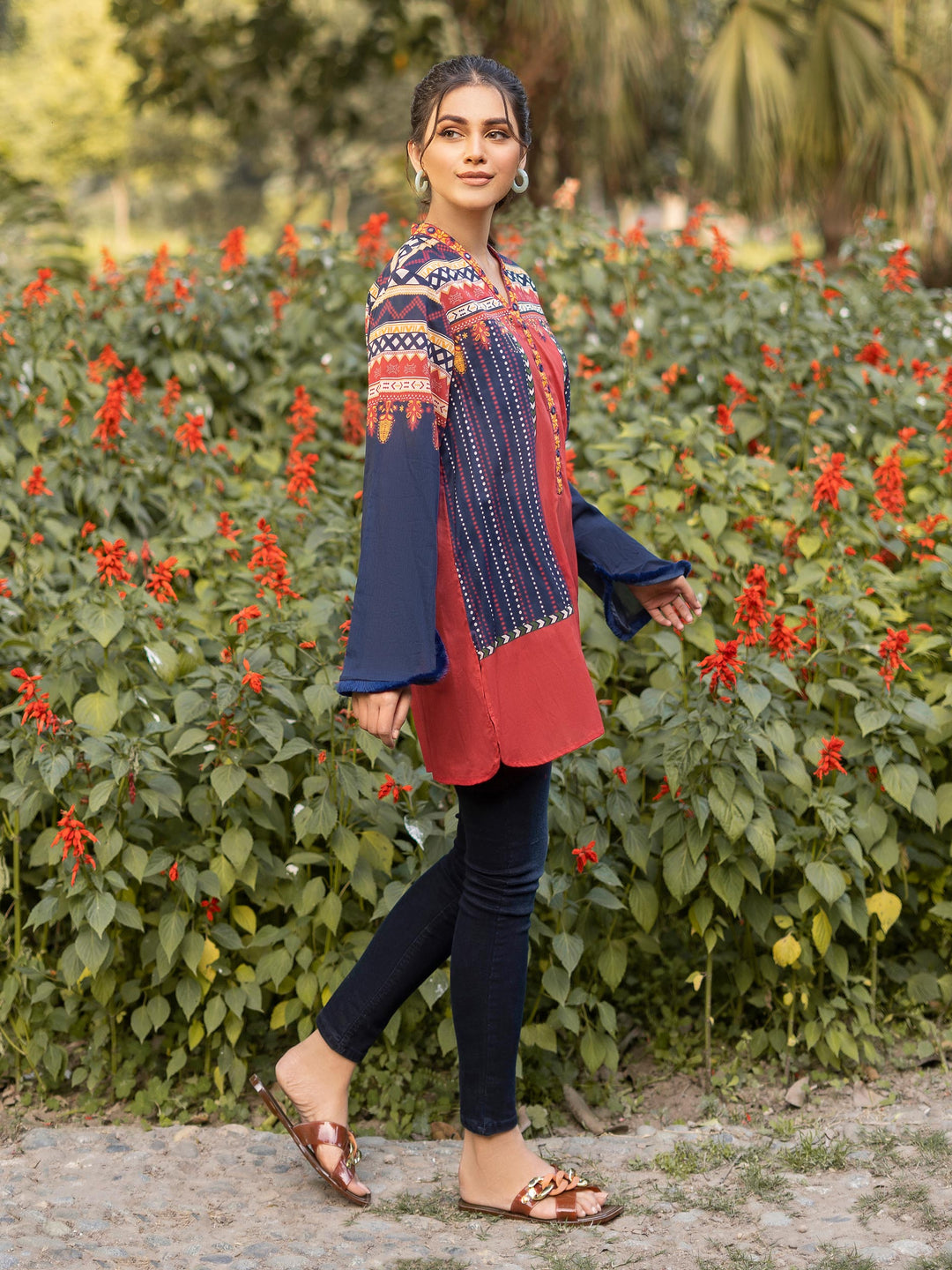 Rust Embroidered Lawn Shirt LELS-5 by Limelight