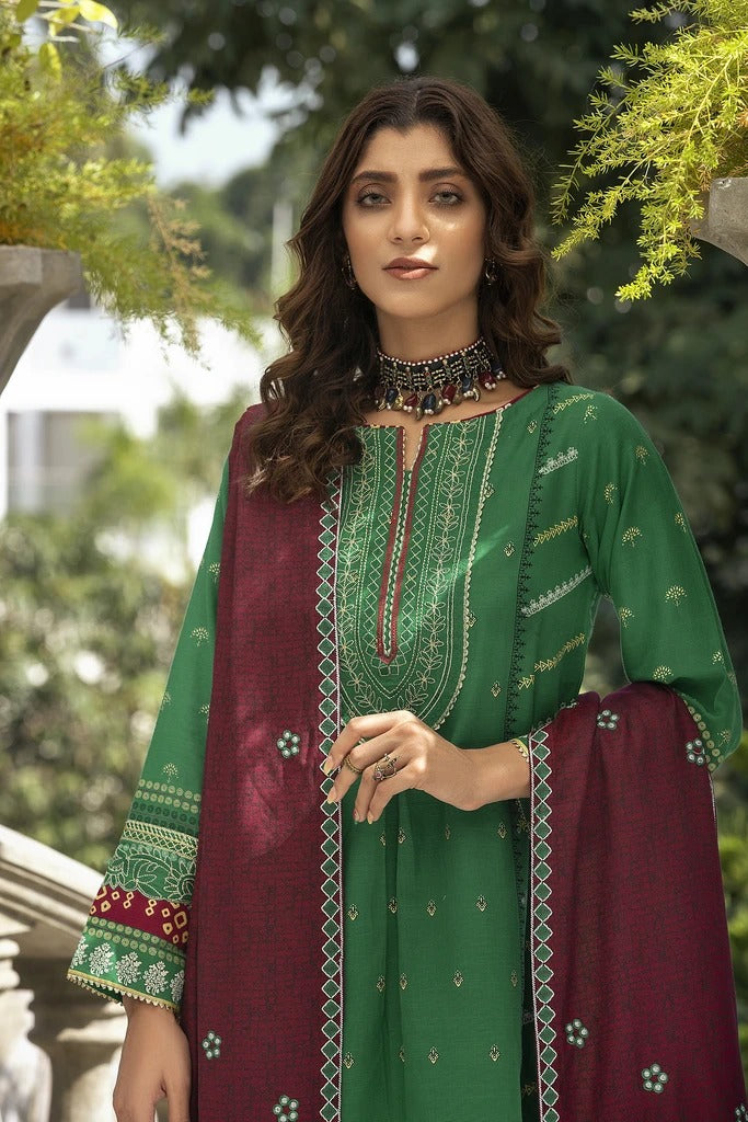 Lakhany Embroidered Karandi Suit - 3-Piece LSM-2531