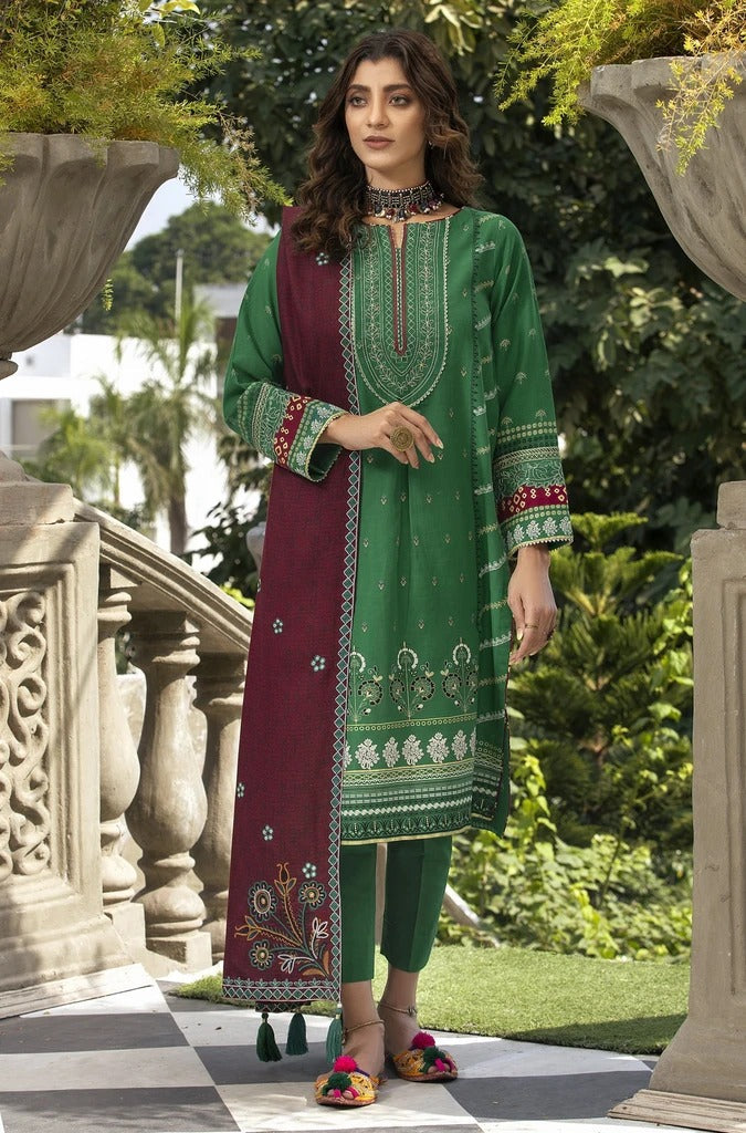 Lakhany Embroidered Karandi Suit - 3-Piece LSM-2531