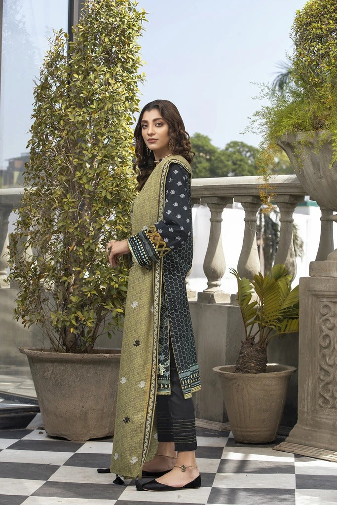 LAKHANY 3 PIECE EMBROIDERED KARANDI SUIT LSM-2535