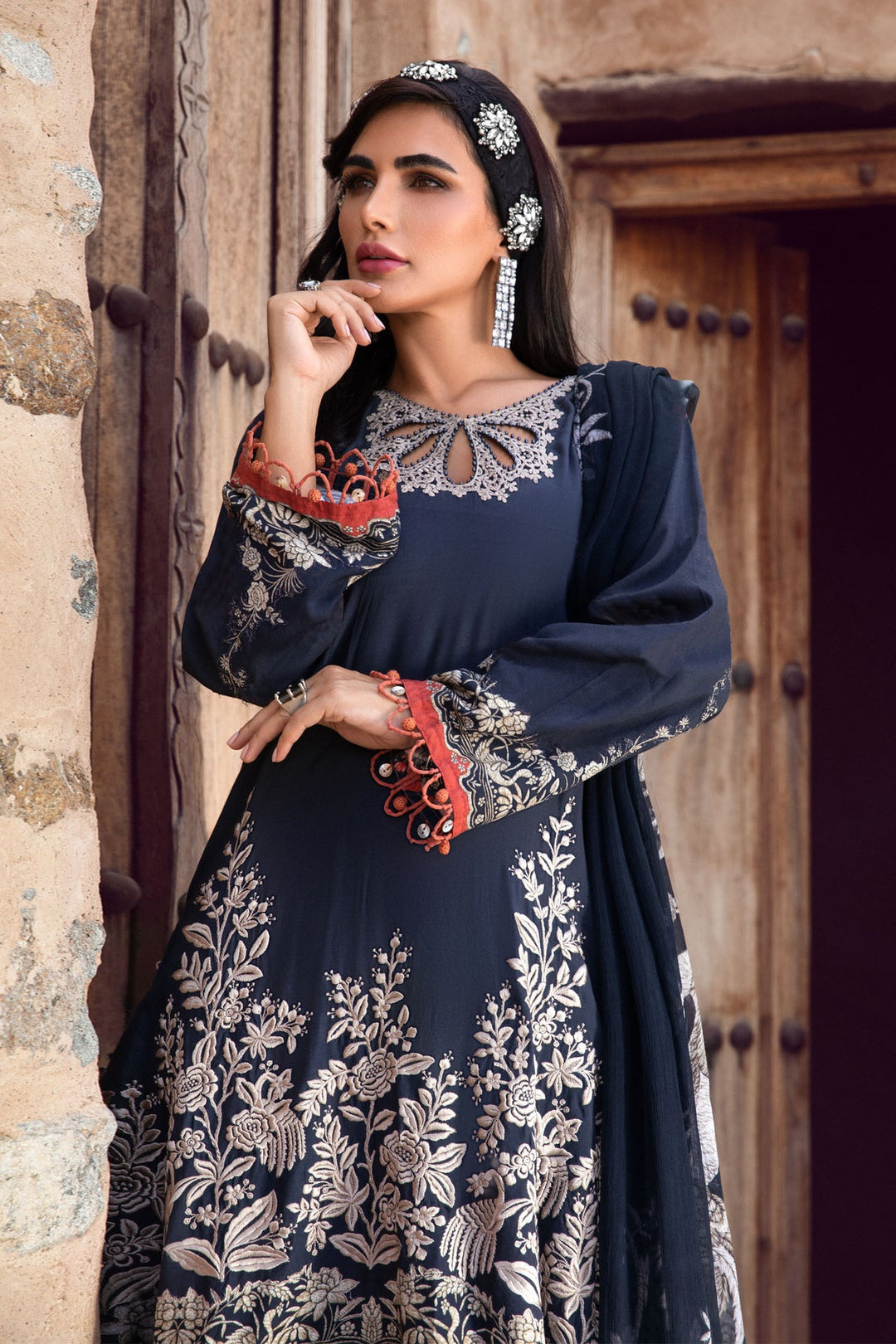 MARIA. B 3 PIECE UNSTITCHED PRINTED CAMBRIC SUIT - MPT-1506-B