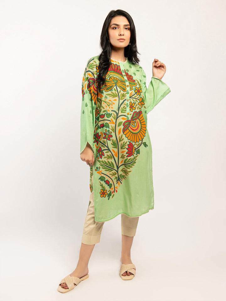 Green Printed Lawn Shirt - Limelight Summer 2022