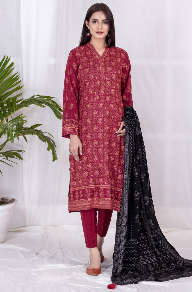 Lakhany 3 Piece Unstitched Printed Cashmi Vool Suit CVC-1020-A