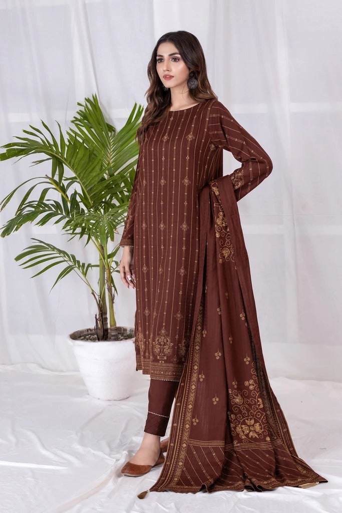 Lakhany 3 Piece Unstitched Printed Cashmi Vool Suit CVC-1012-B