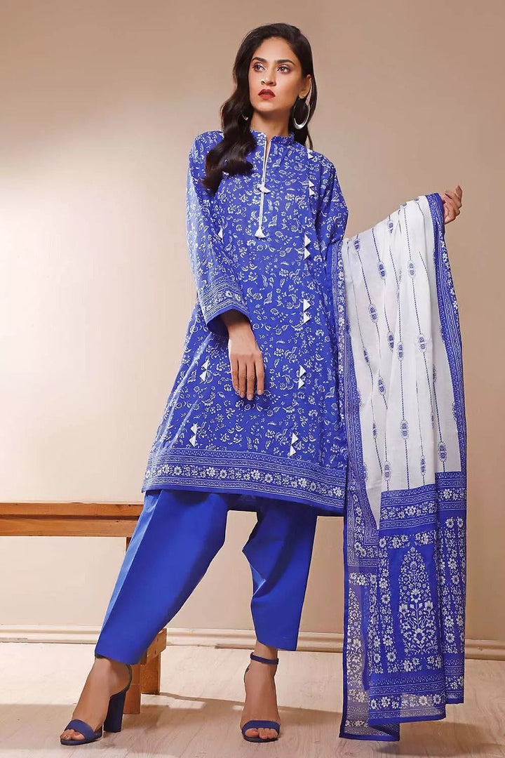 Gul Ahmed 3PC Unstitched Printed Suit With Printed Lawn Dupatta CL-1049-B