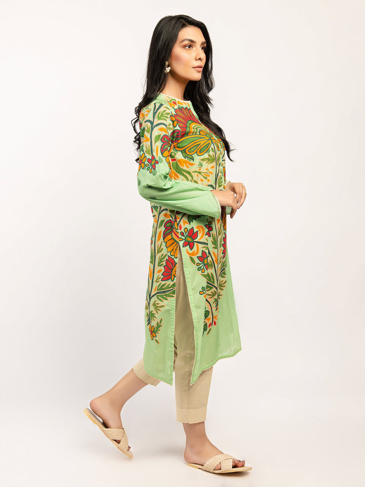 Green Printed Lawn Shirt - Limelight Summer 2022