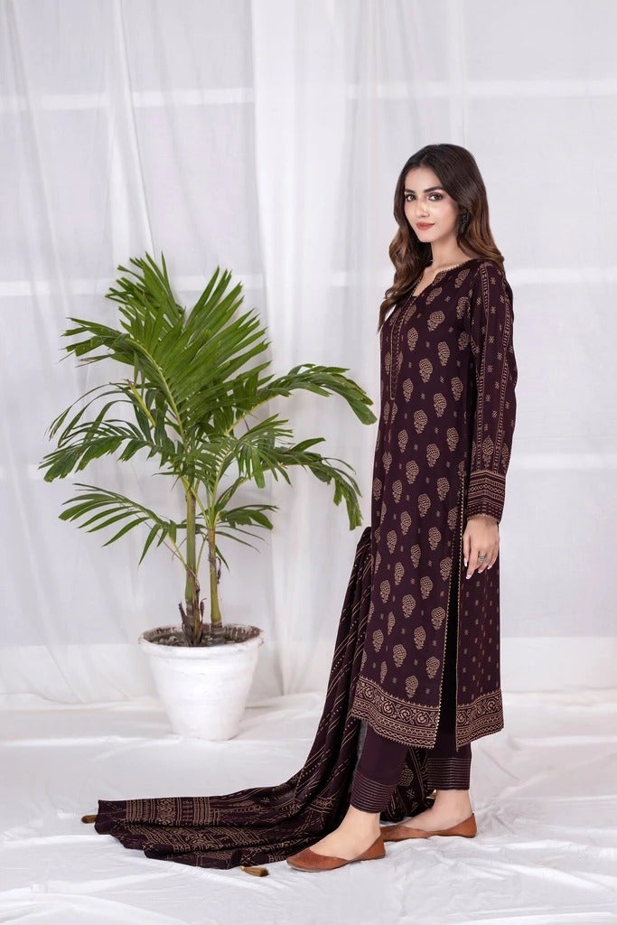 Lakhany 3 Piece Unstitched Printed Cashmi Vool Suit CVC-1016-A