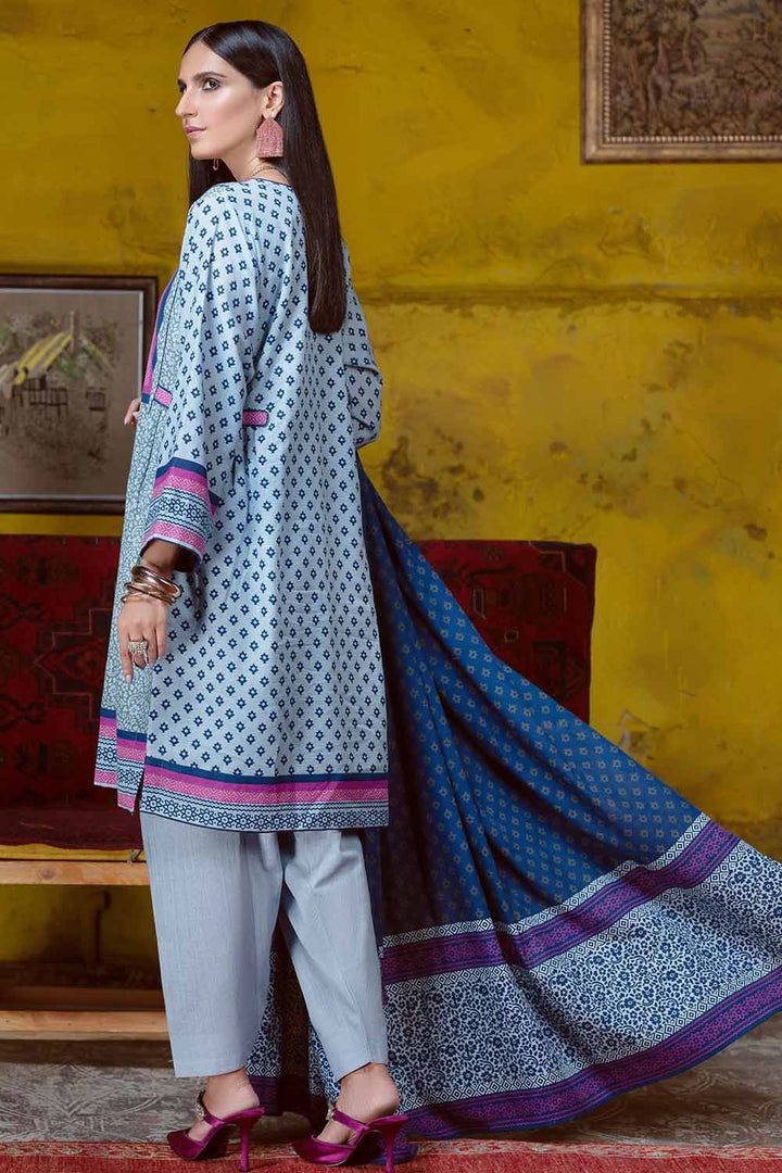 GUL AHMED 3PC Unstitched Digital Printed Khaddar Suit K-12045