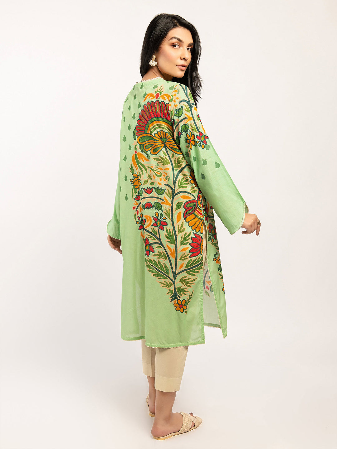 Green Printed Lawn Shirt - Limelight Summer 2022