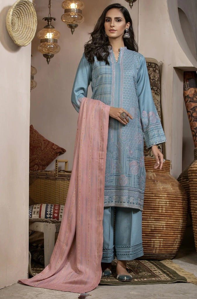 LAKHANY 03 PIECE EMBROIDERED FANCY SLUB SUIT LSM-2571