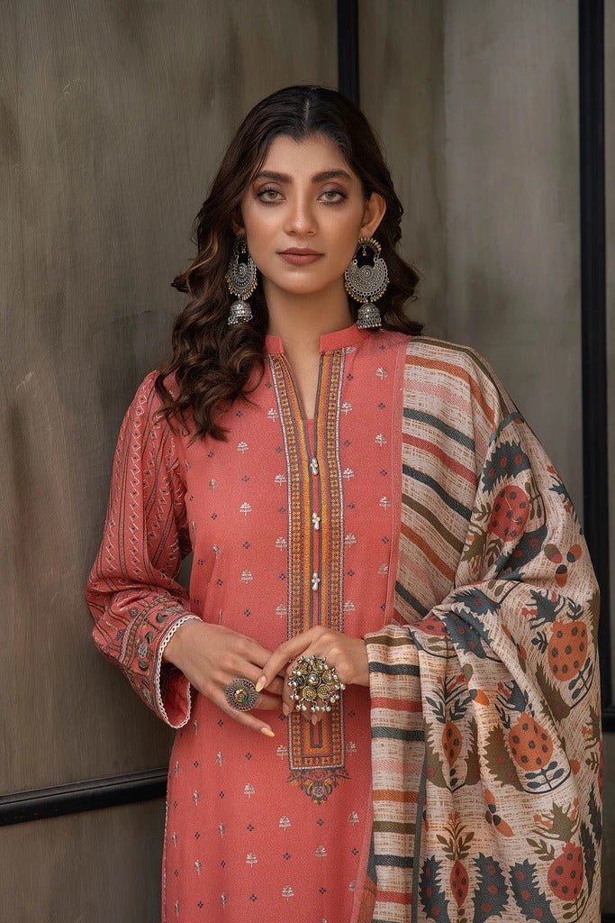 LAKHANY 3 PIECE UNSTITCHED EMBROIDERED KARANDI SUIT WKC-7023