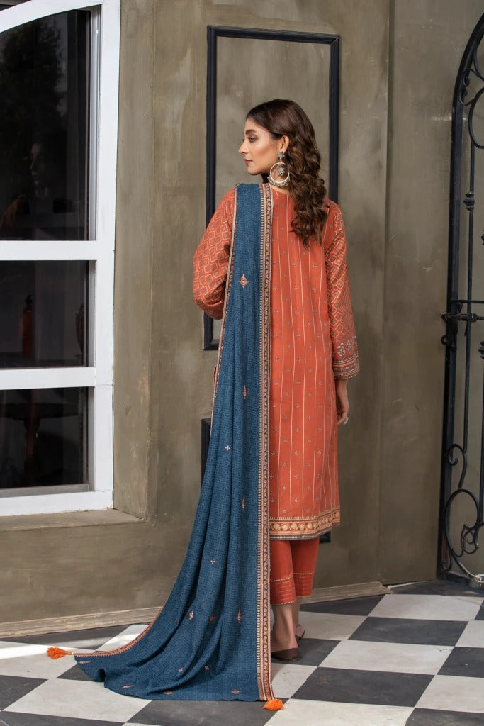 LAKHANY 3 PIECE UNSTITCHED EMBROIDERED KARANDI SUIT WKE-7017