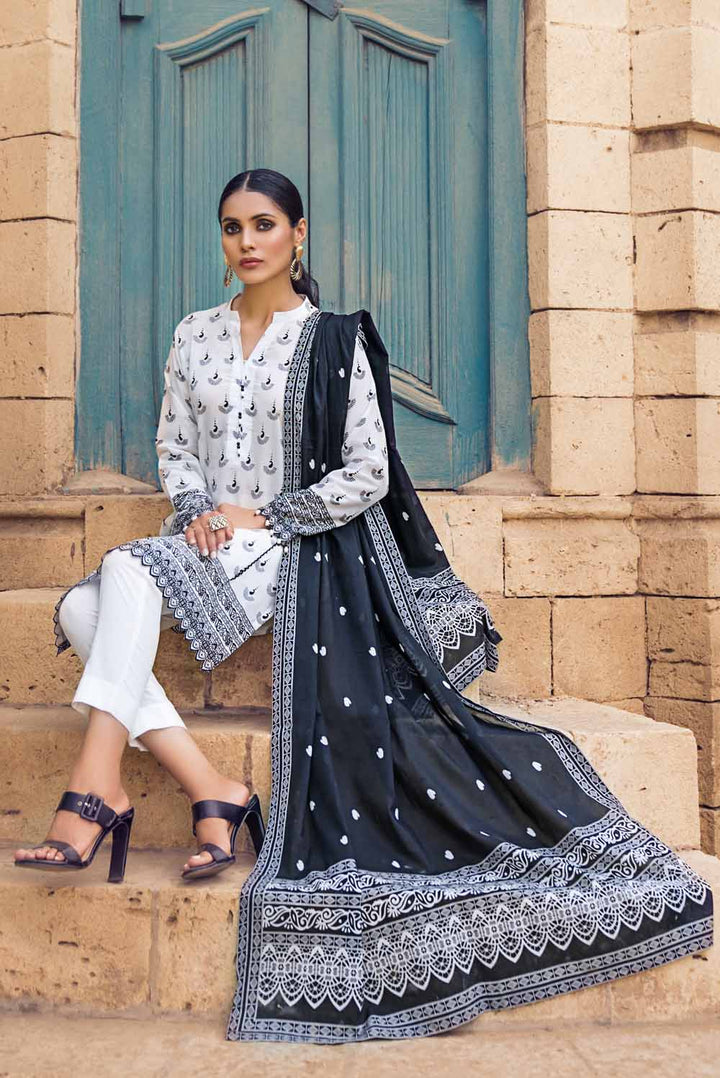 Gul Ahmed 3PC Unstitched Printed Lawn Suit With Lawn Dupatta B-12003