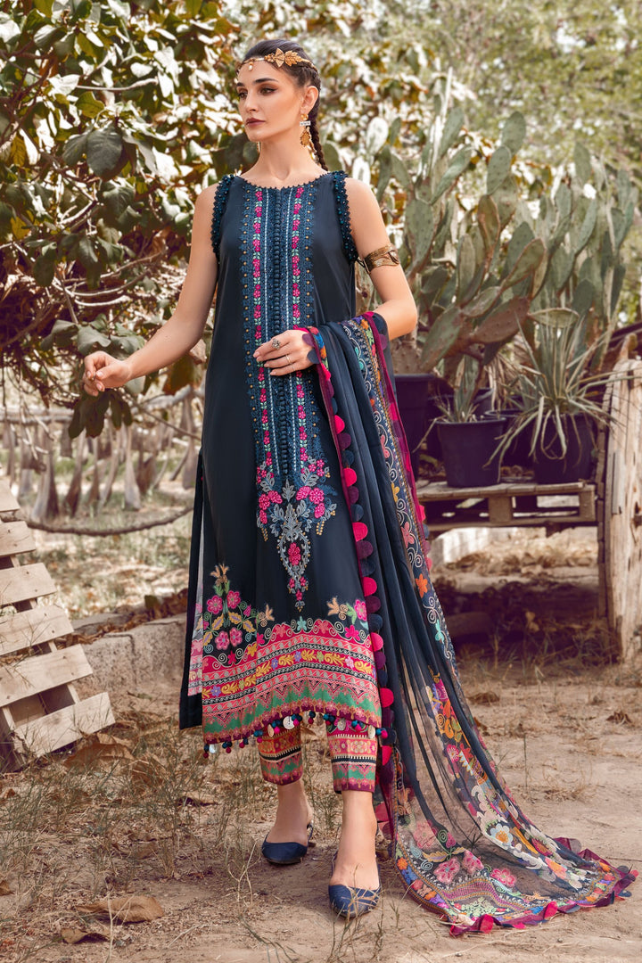 MARIA. B 3 PIECE UNSTITCHED PRINTED CAMBRIC SUIT - MPT-1510-B